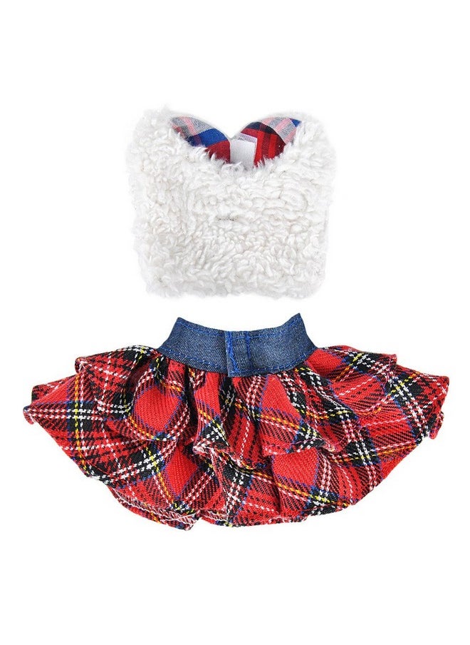 YAMASO Santa Clothing for Doll (Fluffy Vest+ Plaid Skirt + Bathrobe)