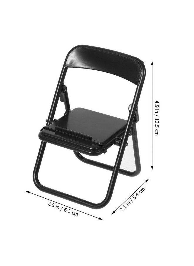 STOBOK 12pcs Mini Folding Chair Cell Phone Stand Holder Doll House Folding Chair Models Folding Chair Cradle for Desk