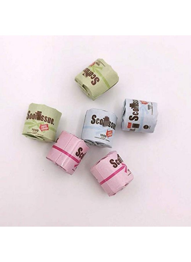SXFSE Dollhouse Decoration Accessories, 1:12 Dollhouse Miniature Scene Model 6 PCS Paper Towels Set (6 PCS, 12 x 11 mm)