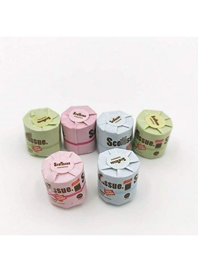 SXFSE Dollhouse Decoration Accessories, 1:12 Dollhouse Miniature Scene Model 6 PCS Paper Towels Set (6 PCS, 12 x 11 mm)