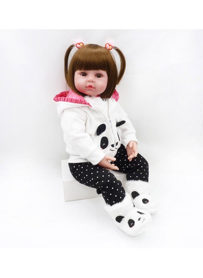 Reborn Baby Girl Dolls Clothes 18 inch Panda Outfits Accesories for 17-19 inch Reborns Doll Newborn Baby Girl Matching Clothing