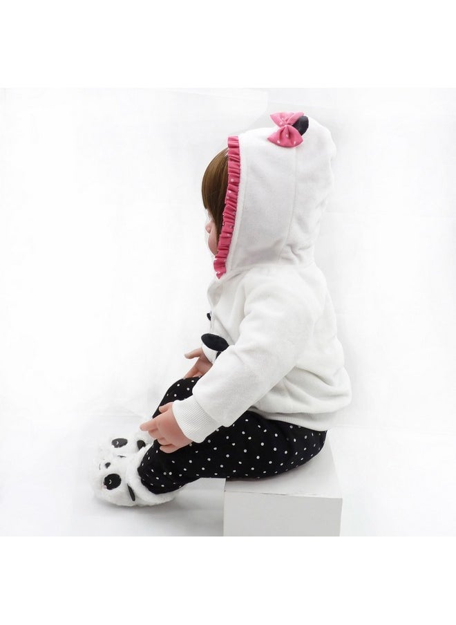 Reborn Baby Girl Dolls Clothes 18 inch Panda Outfits Accesories for 17-19 inch Reborns Doll Newborn Baby Girl Matching Clothing
