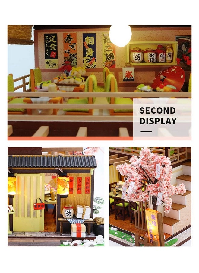 Flever Dollhouse Miniature DIY House Kit Creative Room with Furniture for Romantic Valentine's Gift (Gibon Sushi)