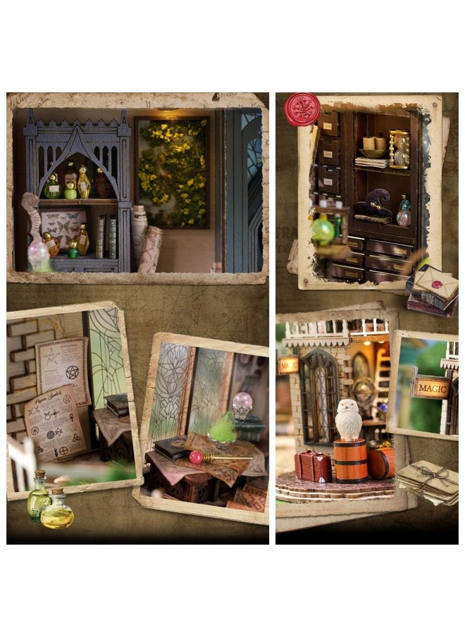 Flever Dollhouse Miniature DIY House Kit Creative Room with Furniture for Romantic Artwork Gift (William' s Magic House)