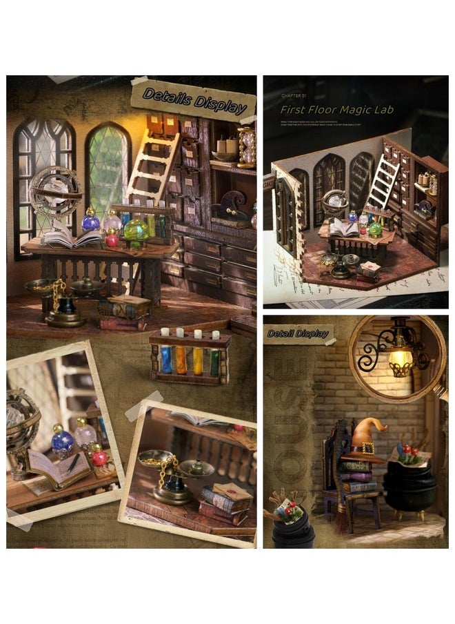 Flever Dollhouse Miniature DIY House Kit Creative Room with Furniture for Romantic Artwork Gift (William' s Magic House)