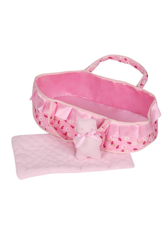 Huang Cheng Toys Baby Doll Cradle Bassinet for 9-10-11-12 Inch Doll ，Portable Doll Carrier Bag，Portable Doll Bed， Lovely Baby Doll Cradle Blanket for 12-inch Doll Carrier Pretend Play Toy