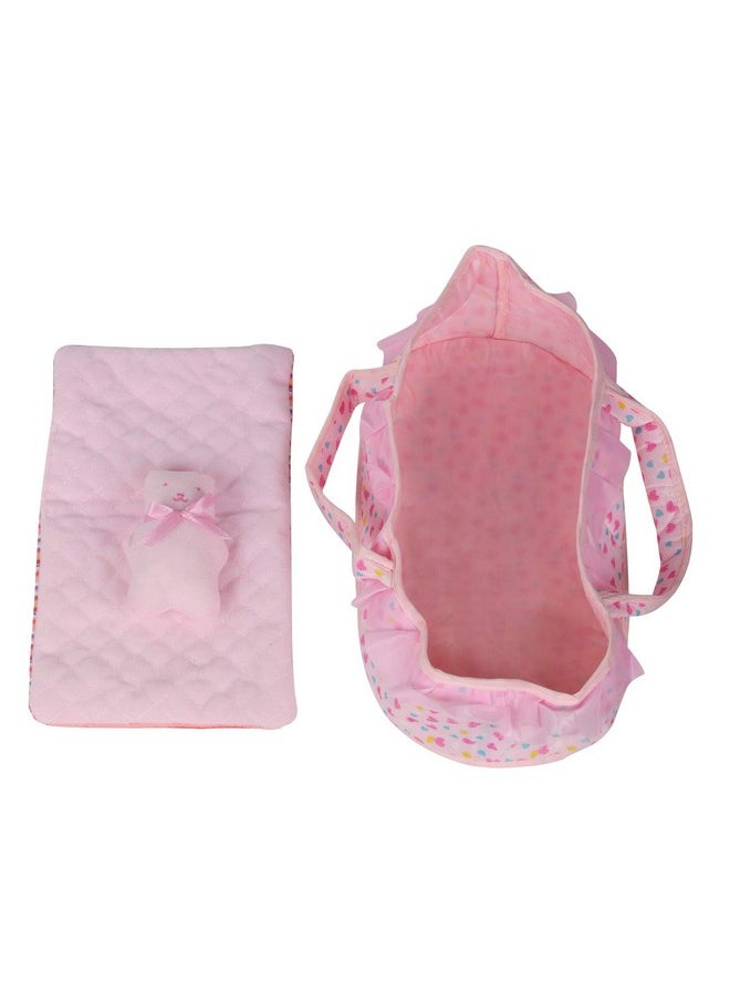 Huang Cheng Toys Baby Doll Cradle Bassinet for 9-10-11-12 Inch Doll ，Portable Doll Carrier Bag，Portable Doll Bed， Lovely Baby Doll Cradle Blanket for 12-inch Doll Carrier Pretend Play Toy