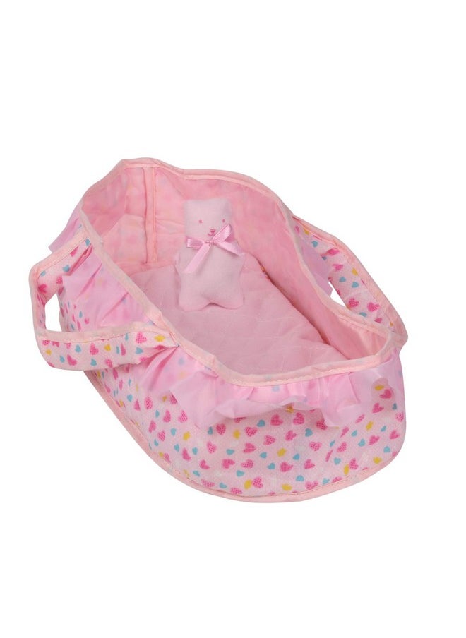 Huang Cheng Toys Baby Doll Cradle Bassinet for 9-10-11-12 Inch Doll ，Portable Doll Carrier Bag，Portable Doll Bed， Lovely Baby Doll Cradle Blanket for 12-inch Doll Carrier Pretend Play Toy