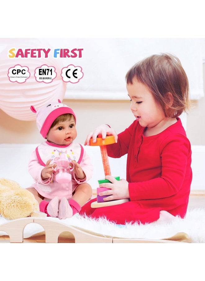 Aori Reborn Baby Dolls - 22 inch Realistic Newborn Baby Girls Lifelike Weighted Baby Girl Dolls Pink Unicorn Real Life Baby Girl Dolls