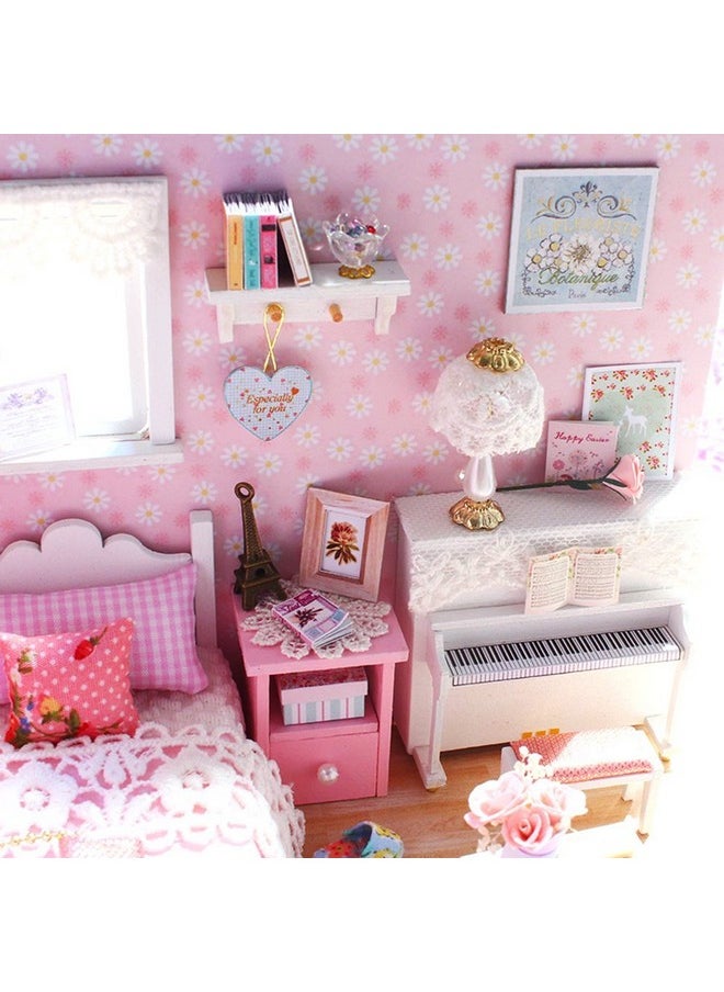 Flever Dollhouse Miniature DIY House Kit Creative Room with Furniture and Cover for Romantic Valentine's Gift (Sunny Princess)