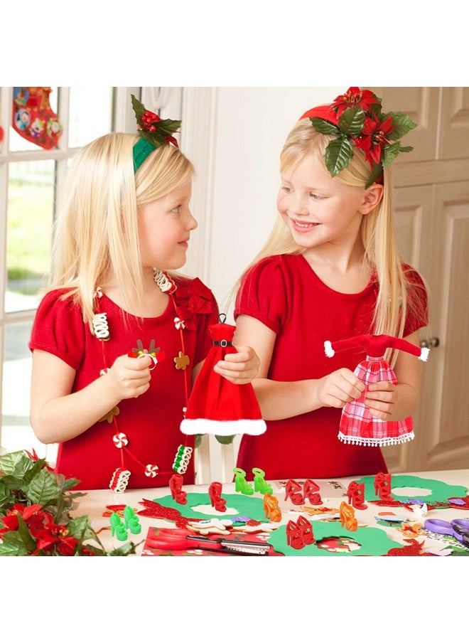 JANYUN Christmas Doll Clothes and Accessories,Doll Clothes Sets Party Dresses Outfits Xmas Gift Costumes Doll Shoes for Christmas Party Favors Girl Gift(Dolls not Included)