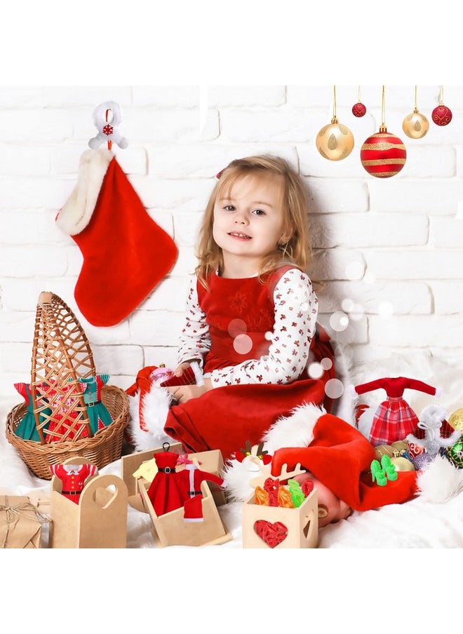 JANYUN Christmas Doll Clothes and Accessories,Doll Clothes Sets Party Dresses Outfits Xmas Gift Costumes Doll Shoes for Christmas Party Favors Girl Gift(Dolls not Included)