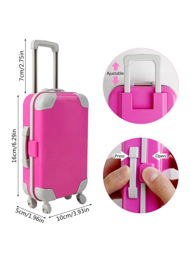 COSYOO 17 PCS Doll Travel Set Suitcase American Doll Accessories for Girl 18 Inch Including Suitcase Luggage A Set of Clothes Slippers Sunglasses Camera Laptop Unicorn Pillow Blindfold
