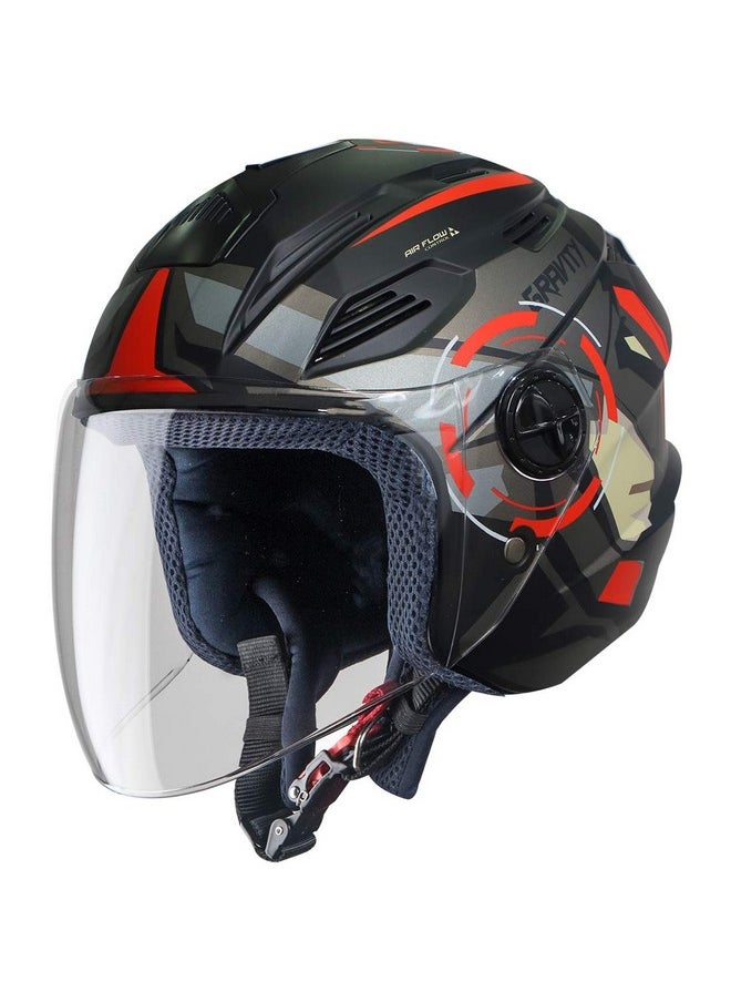 Steelbird SBA-6 7Wings Gravity Open Face ISI Certified ABS Helmet