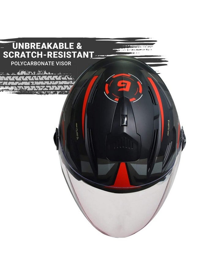 Steelbird SBA-6 7Wings Gravity Open Face ISI Certified ABS Helmet