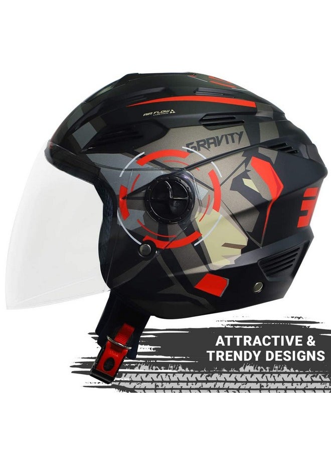 Steelbird SBA-6 7Wings Gravity Open Face ISI Certified ABS Helmet