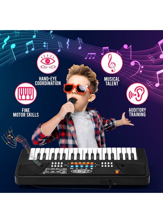 Gesto Piano for Kids with Mic Recorder - 37 Keys 8 Rhythms 8 Tones 6 Demos Portable Musical Toys, Keyboard Musical Instrument for Boys Girls | Baby Toy for Age 3 to 14 Years (1 Yr Extended Warranty)