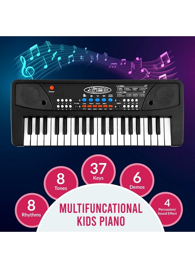 Gesto Piano for Kids with Mic Recorder - 37 Keys 8 Rhythms 8 Tones 6 Demos Portable Musical Toys, Keyboard Musical Instrument for Boys Girls | Baby Toy for Age 3 to 14 Years (1 Yr Extended Warranty)