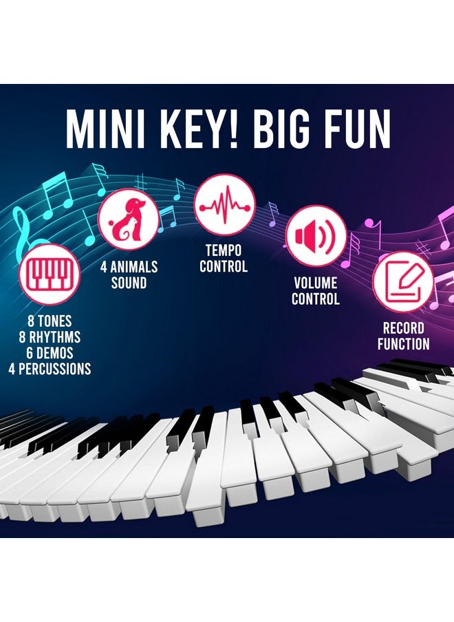 Gesto Piano for Kids with Mic Recorder - 37 Keys 8 Rhythms 8 Tones 6 Demos Portable Musical Toys, Keyboard Musical Instrument for Boys Girls | Baby Toy for Age 3 to 14 Years (1 Yr Extended Warranty)