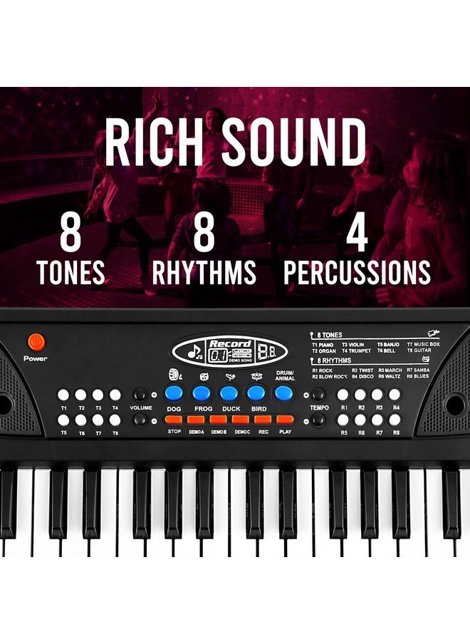 Gesto Piano for Kids with Mic Recorder - 37 Keys 8 Rhythms 8 Tones 6 Demos Portable Musical Toys, Keyboard Musical Instrument for Boys Girls | Baby Toy for Age 3 to 14 Years (1 Yr Extended Warranty)