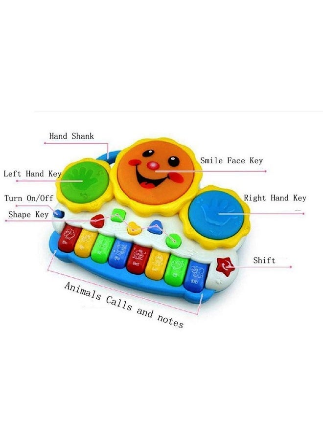 Webby Drum Keyboard Musical & Light Toys, Multicolor