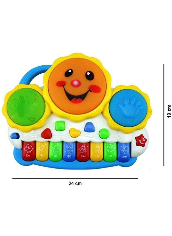 Webby Drum Keyboard Musical & Light Toys, Multicolor