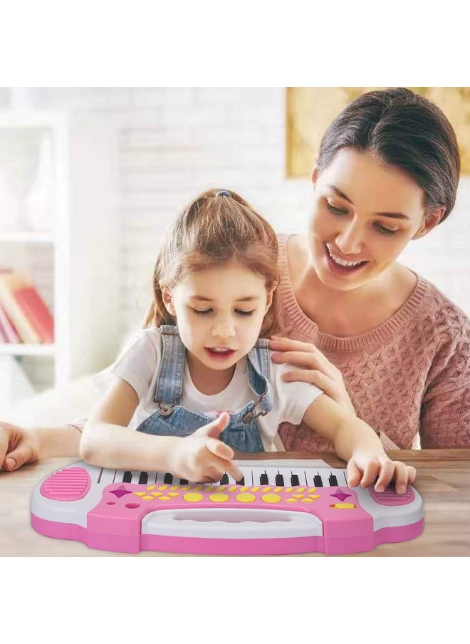 Love&Mini Piano Toy Keyboard for Kids - Birthday Gifts for 3 4 5 Years Old Girls Toys with 31 Keys and Microphone Musical Instrument Toys for Girls Gifts (Pink)