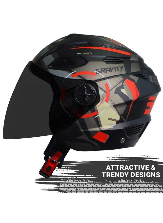 Steelbird SBA-6 7Wings Gravity Open Face ISI Certified ABS Helmet