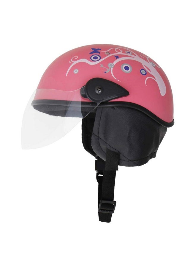 Sage Square Ladies Multi-Purpose Helmet (Pink Glossy Sticker Design 1) (Non-Motorized)