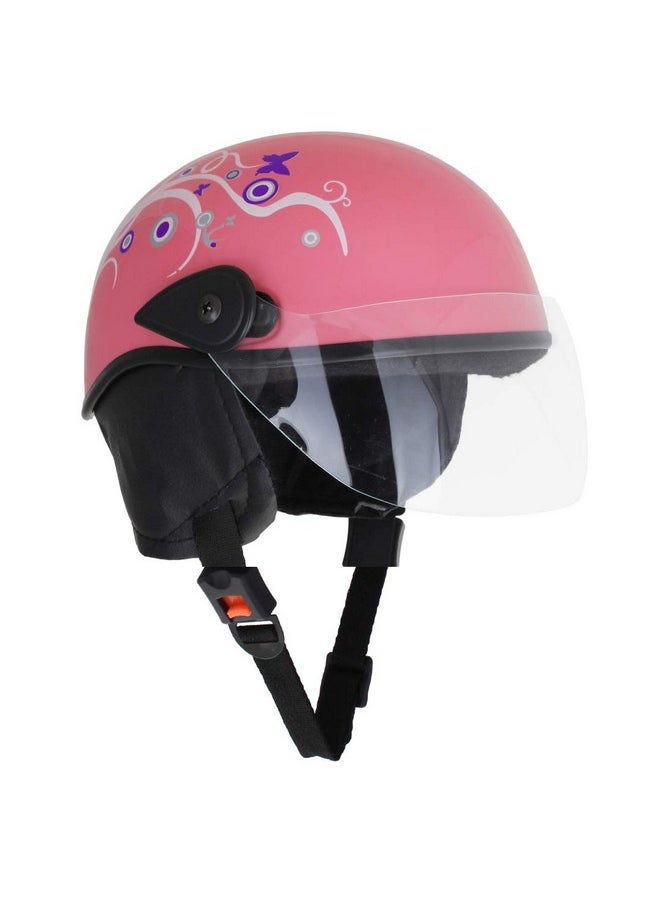 Sage Square Ladies Multi-Purpose Helmet (Pink Glossy Sticker Design 1) (Non-Motorized)