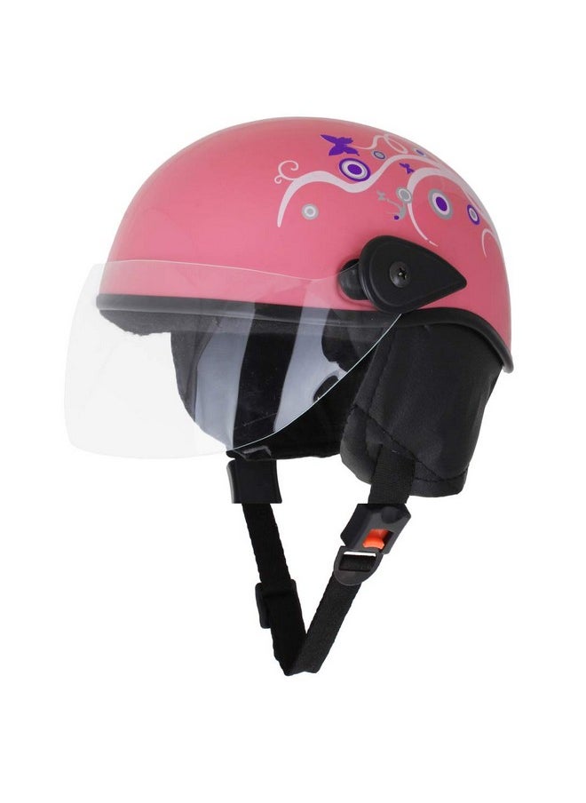 Sage Square Ladies Multi-Purpose Helmet (Pink Glossy Sticker Design 1) (Non-Motorized)