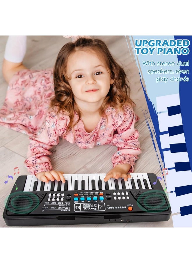 M SANMERSEN Kids Piano Keyboard, Piano for Kids with Microphone Portable Electronic Keyboards for Beginners 37 Keys Musical Toy for 3/4/5/6 Year Old Girls Boys