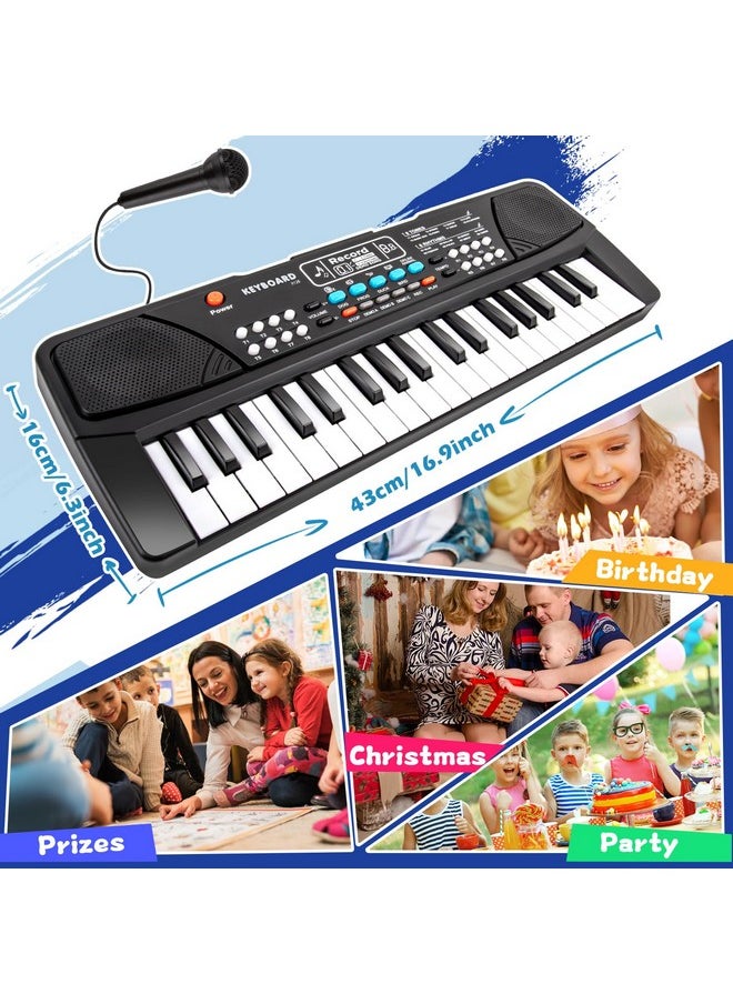 M SANMERSEN Kids Piano Keyboard, Piano for Kids with Microphone Portable Electronic Keyboards for Beginners 37 Keys Musical Toy for 3/4/5/6 Year Old Girls Boys