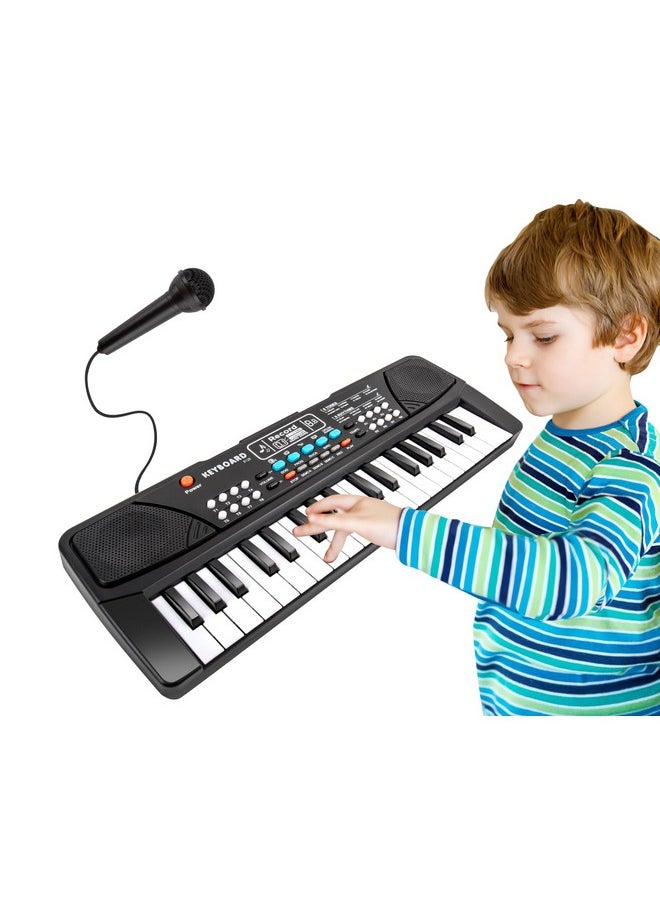 M SANMERSEN Kids Piano Keyboard, Piano for Kids with Microphone Portable Electronic Keyboards for Beginners 37 Keys Musical Toy for 3/4/5/6 Year Old Girls Boys
