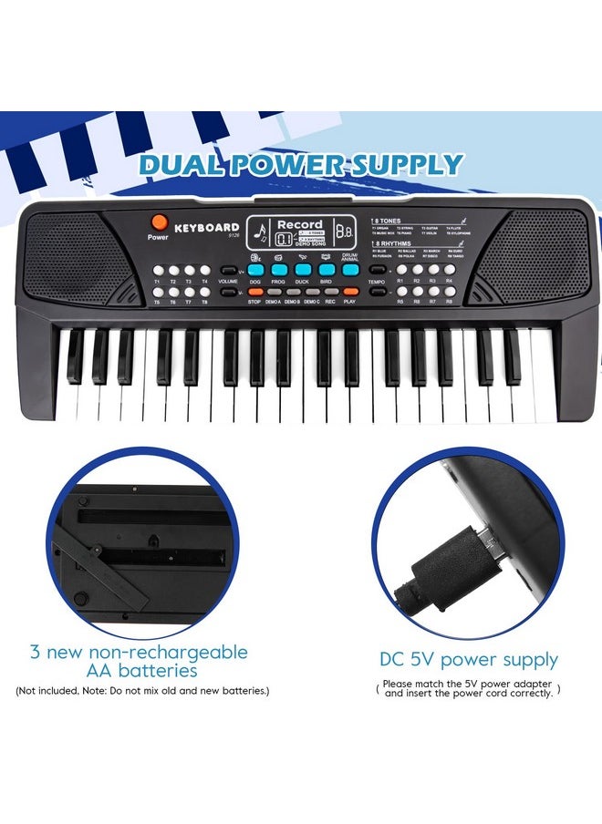 M SANMERSEN Kids Piano Keyboard, Piano for Kids with Microphone Portable Electronic Keyboards for Beginners 37 Keys Musical Toy for 3/4/5/6 Year Old Girls Boys