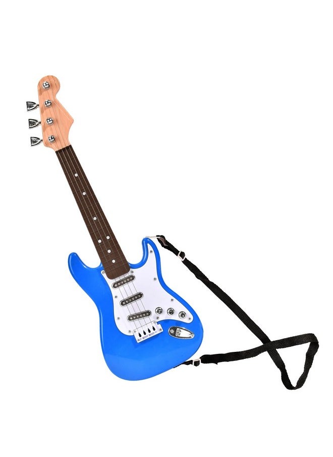 Huang Cheng Toys 16 inch Mini Guitar Toy for Kids,Portable Electronic Blue Guitar Musical Instrument Toy, Birthday Gifts for Beginner Children Toddler Boys Girls Age 3-6