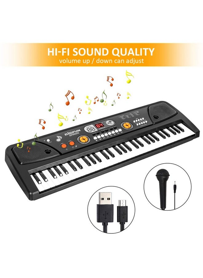 M SANMERSEN Piano for Kids with Microphone, Kids Piano Keyboard for Beginners Portable Electronic Keyboard with MP3 Function/ Led Display 61 Keys Musical Piano Toys for Boys Girls Ages 3-12