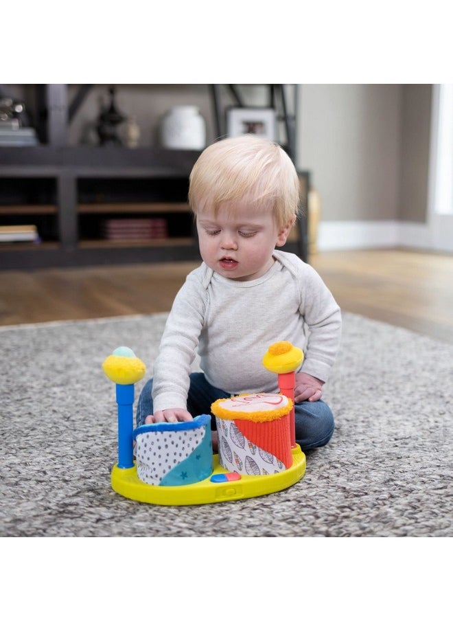 Lamaze Squeeze Beats First Drum Set - Baby Sensory Toy Includes Funny Animal Sounds - Colorful Baby Musical Toys for Early Childhood Development - Ages 12 Months and Up