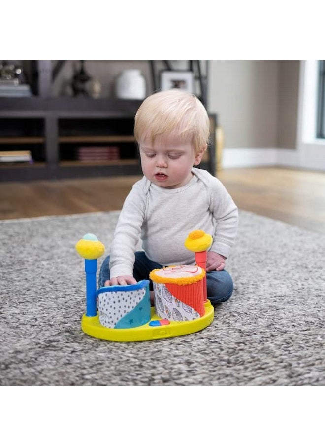Lamaze Squeeze Beats First Drum Set - Baby Sensory Toy Includes Funny Animal Sounds - Colorful Baby Musical Toys for Early Childhood Development - Ages 12 Months and Up