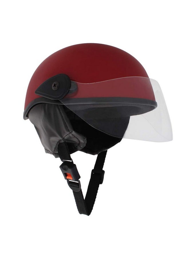 Sage Square Multipurpose Half Helmet for Men and Women (Medium, Red Matte)