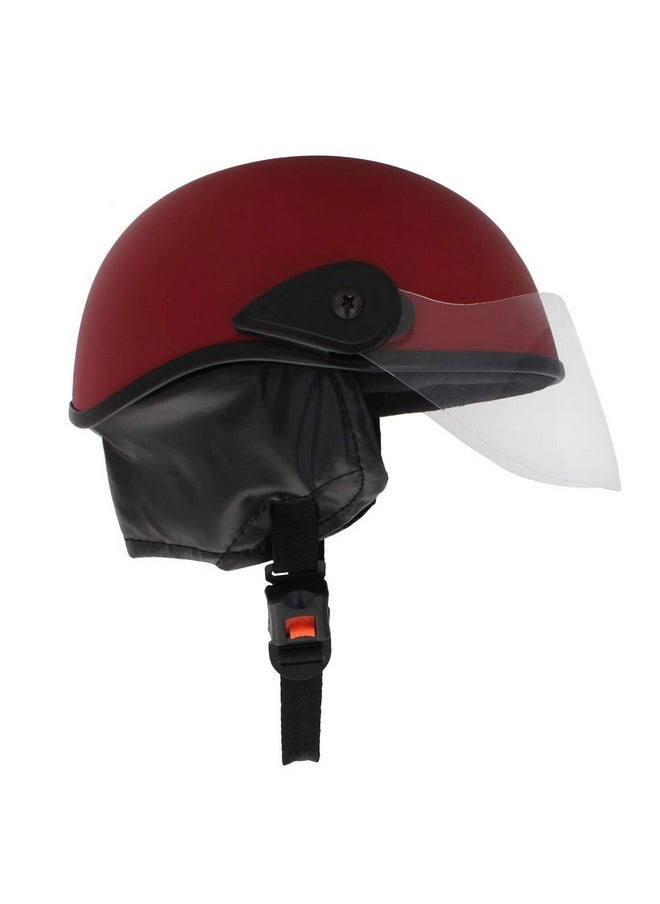 Sage Square Multipurpose Half Helmet for Men and Women (Medium, Red Matte)