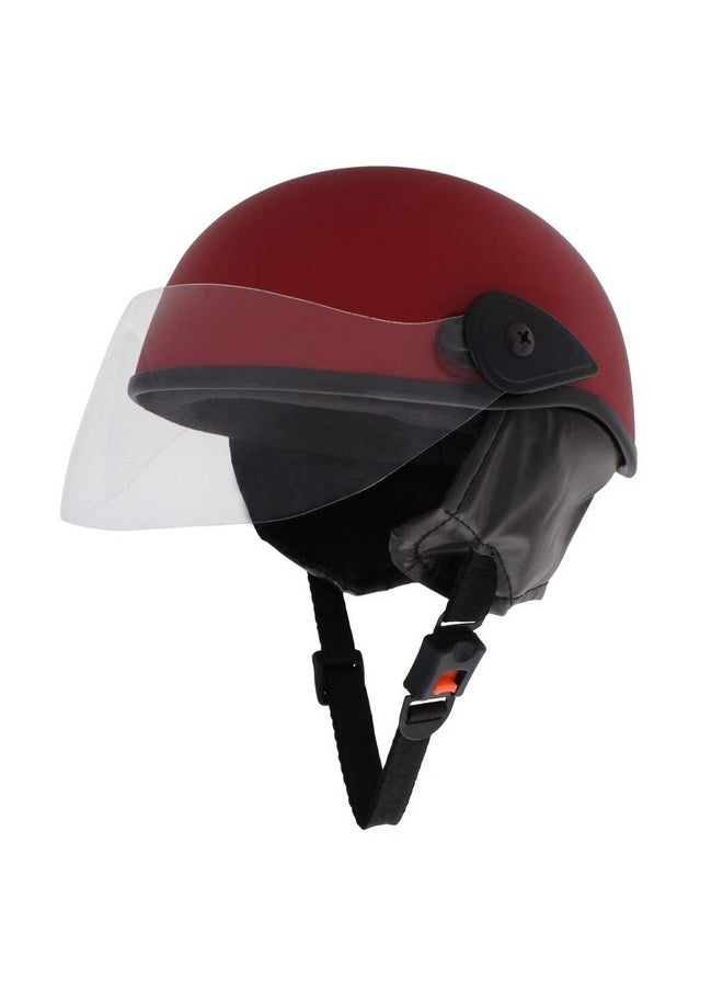 Sage Square Multipurpose Half Helmet for Men and Women (Medium, Red Matte)