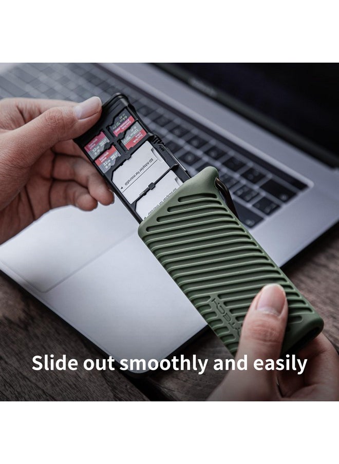 PGYTECH Createmate CFexpress Type A/B Card Reader 12 in 1 Card Case USB3.2 Gen 2 10Gbps SD Card Reader for Photographers (Green, for SD/Micro SD)
