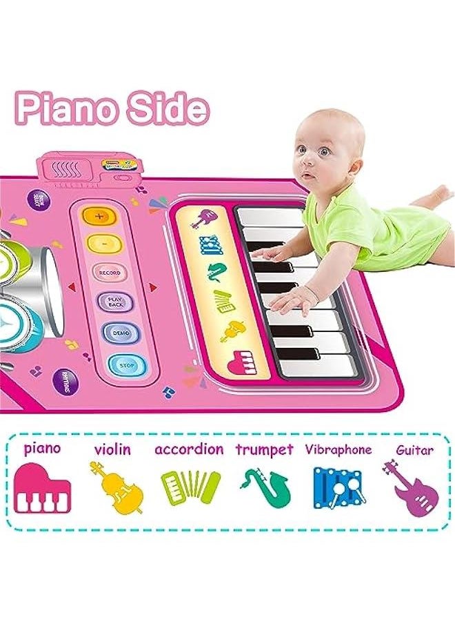 Toys for 1 Year Old Girl Gifts,2 in 1 Piano Mat Montessori Toys for 1 2 Year Old Girl,Educational Musical Toy First Birthday Gifts for 1 2 3 Year Old Girls, Stocking Stuffers for Toddler Girl