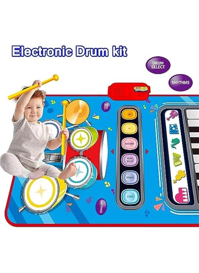 Baby Toys for 1 Year Old,Baby Musical Mat Toddler Toys Age 1-2, Piano Drum Babies Play Mat -Baby Music Toy 12-18 Months Babies Birthday Gifts for 1 2 3 Year Old Boys Girls