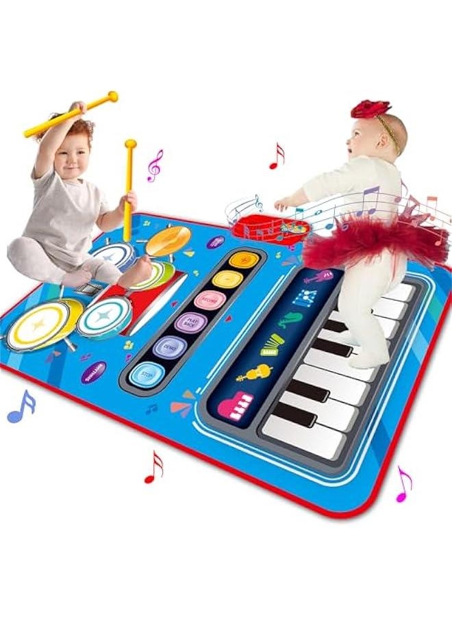 Baby Toys for 1 Year Old,Baby Musical Mat Toddler Toys Age 1-2, Piano Drum Babies Play Mat -Baby Music Toy 12-18 Months Babies Birthday Gifts for 1 2 3 Year Old Boys Girls