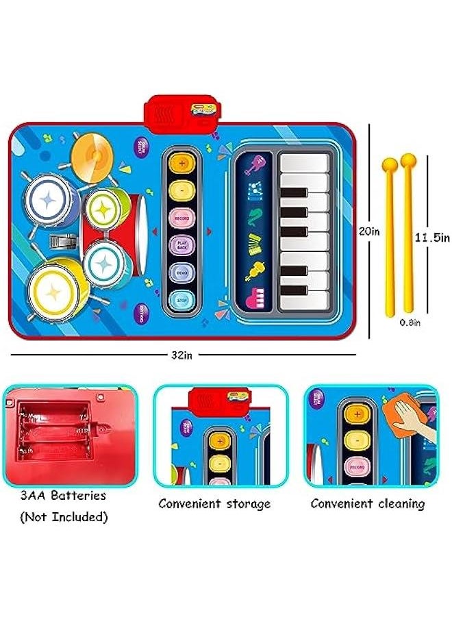 Baby Toys for 1 Year Old,Baby Musical Mat Toddler Toys Age 1-2, Piano Drum Babies Play Mat -Baby Music Toy 12-18 Months Babies Birthday Gifts for 1 2 3 Year Old Boys Girls