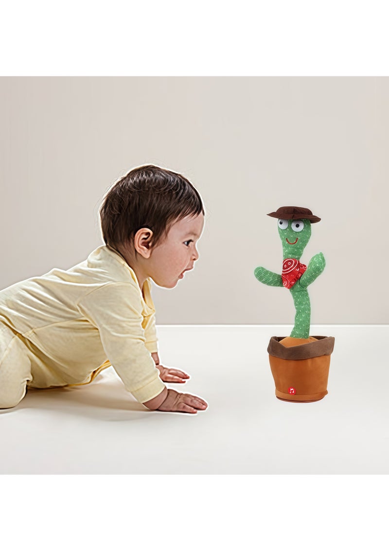 Dancing Talking Cactus Toy for Baby Toddler, Boys Girls Gifts Singing Mimicking Cactus Toy Recording Repeating What You Say Cactus Baby Toy