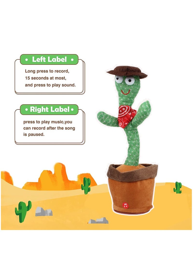 Dancing Talking Cactus Toy for Baby Toddler, Boys Girls Gifts Singing Mimicking Cactus Toy Recording Repeating What You Say Cactus Baby Toy