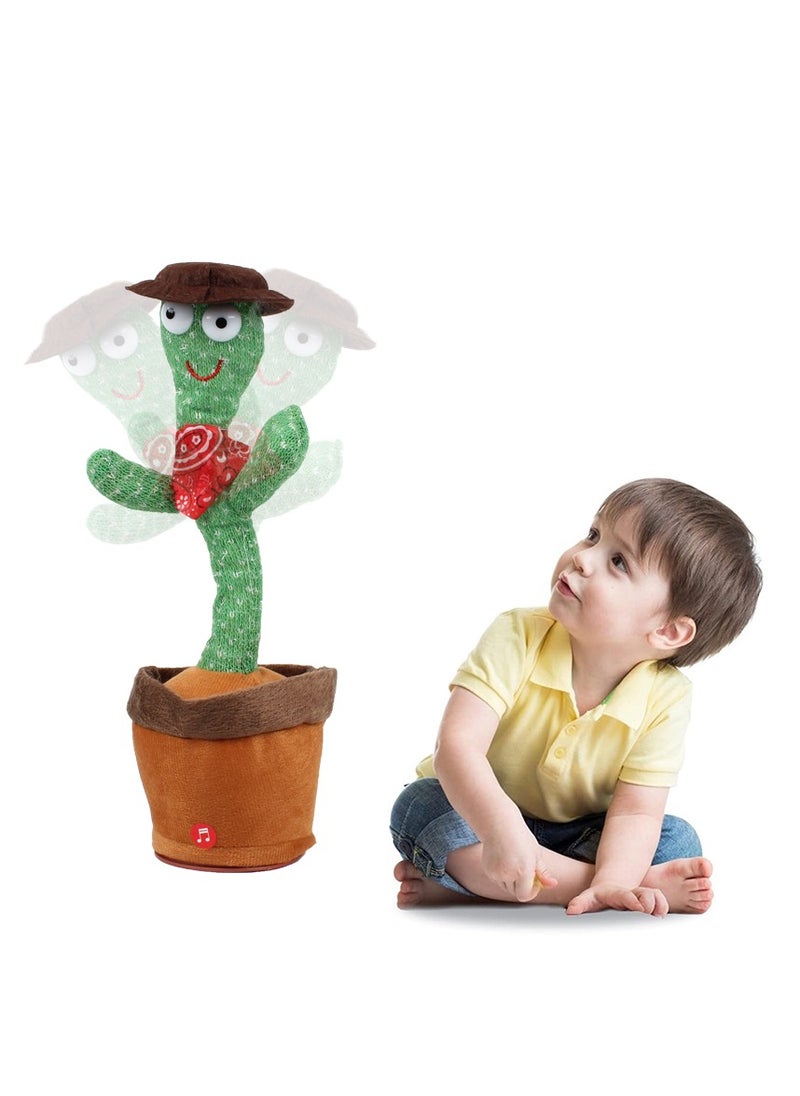 Dancing Talking Cactus Toy for Baby Toddler, Boys Girls Gifts Singing Mimicking Cactus Toy Recording Repeating What You Say Cactus Baby Toy